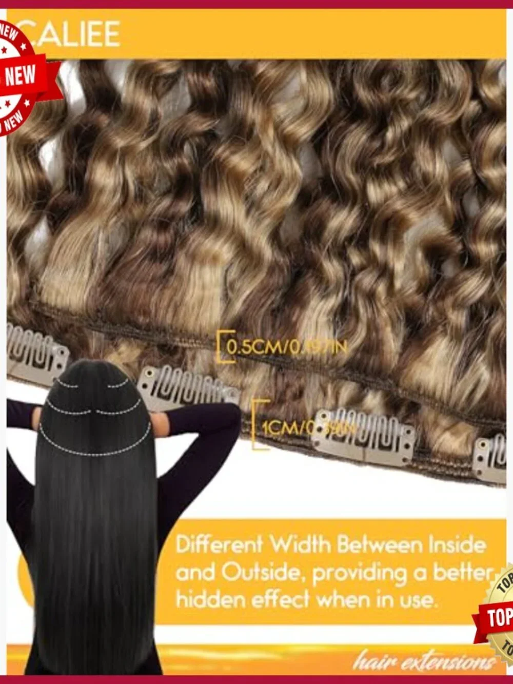 Jerry Curly Clip-In Human Hair Extensions 20 Inch 120g 7 Pieces